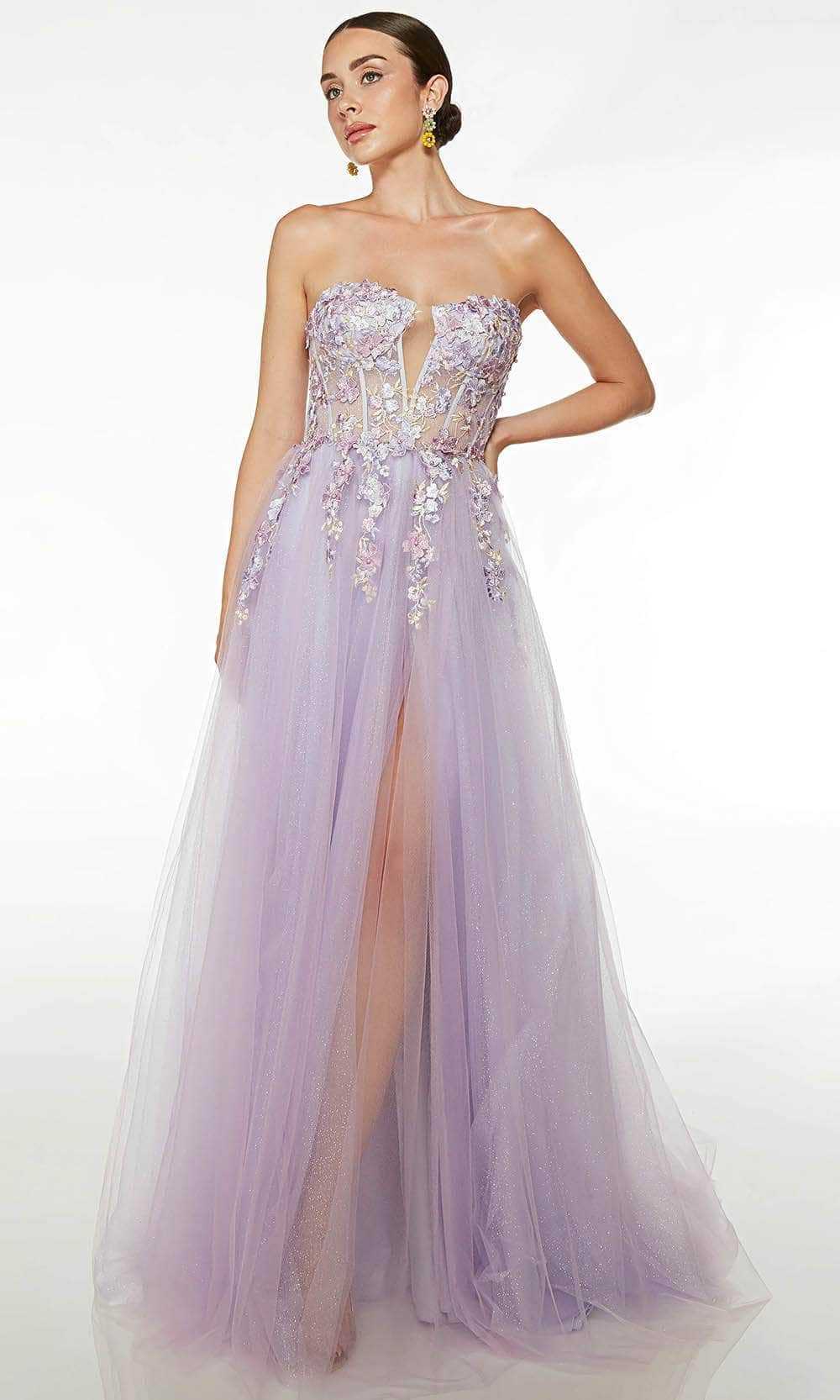 Alyce Paris, Alyce Paris 61654 - Strapless Embroidered Prom Dress