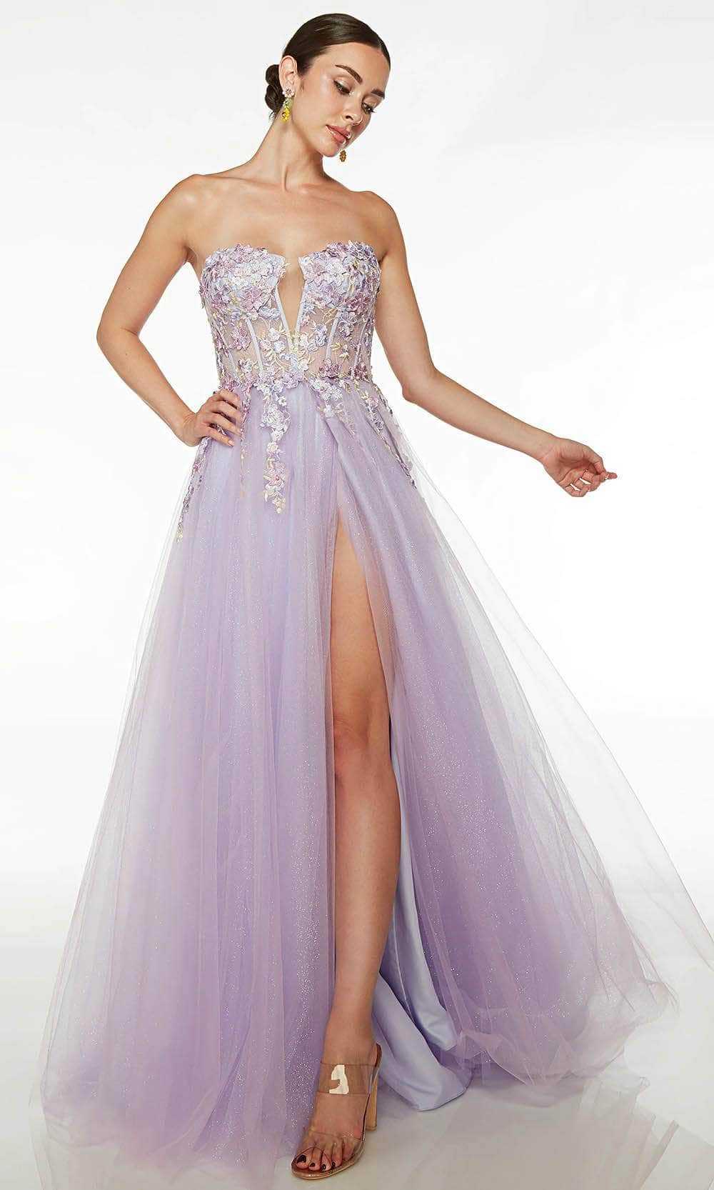 Alyce Paris, Alyce Paris 61654 - Strapless Embroidered Prom Dress