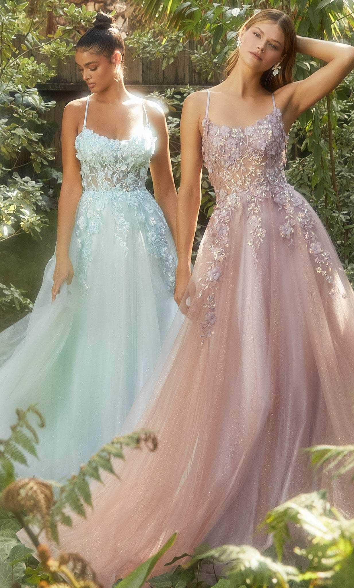 Andrea and Leo, Andrea and Leo A1142 - Scoop Floral Appliqued Prom Gown