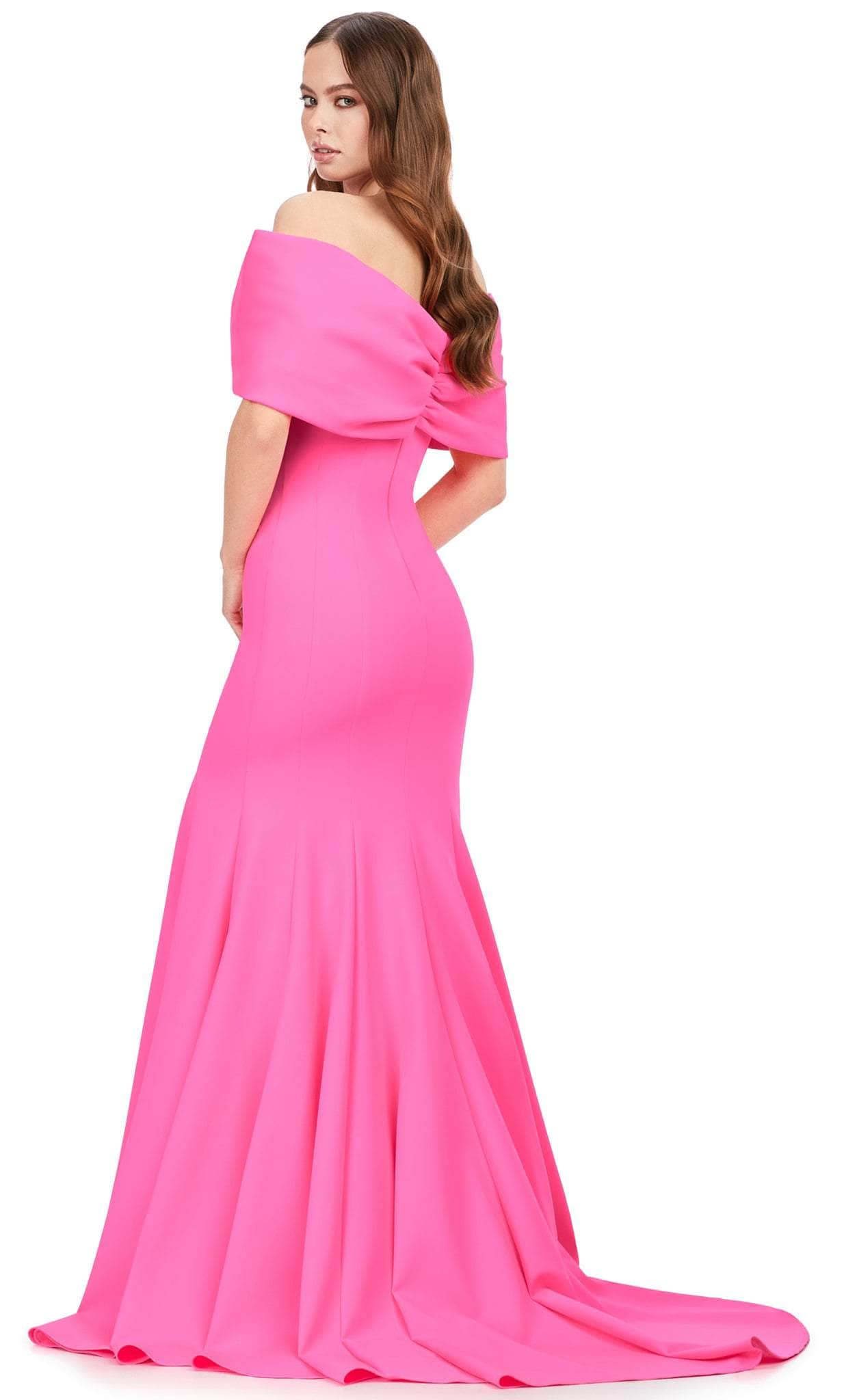 Ashley Lauren, Ashley Lauren 11412 - Bow Designed Off-Shoulder Prom Gown