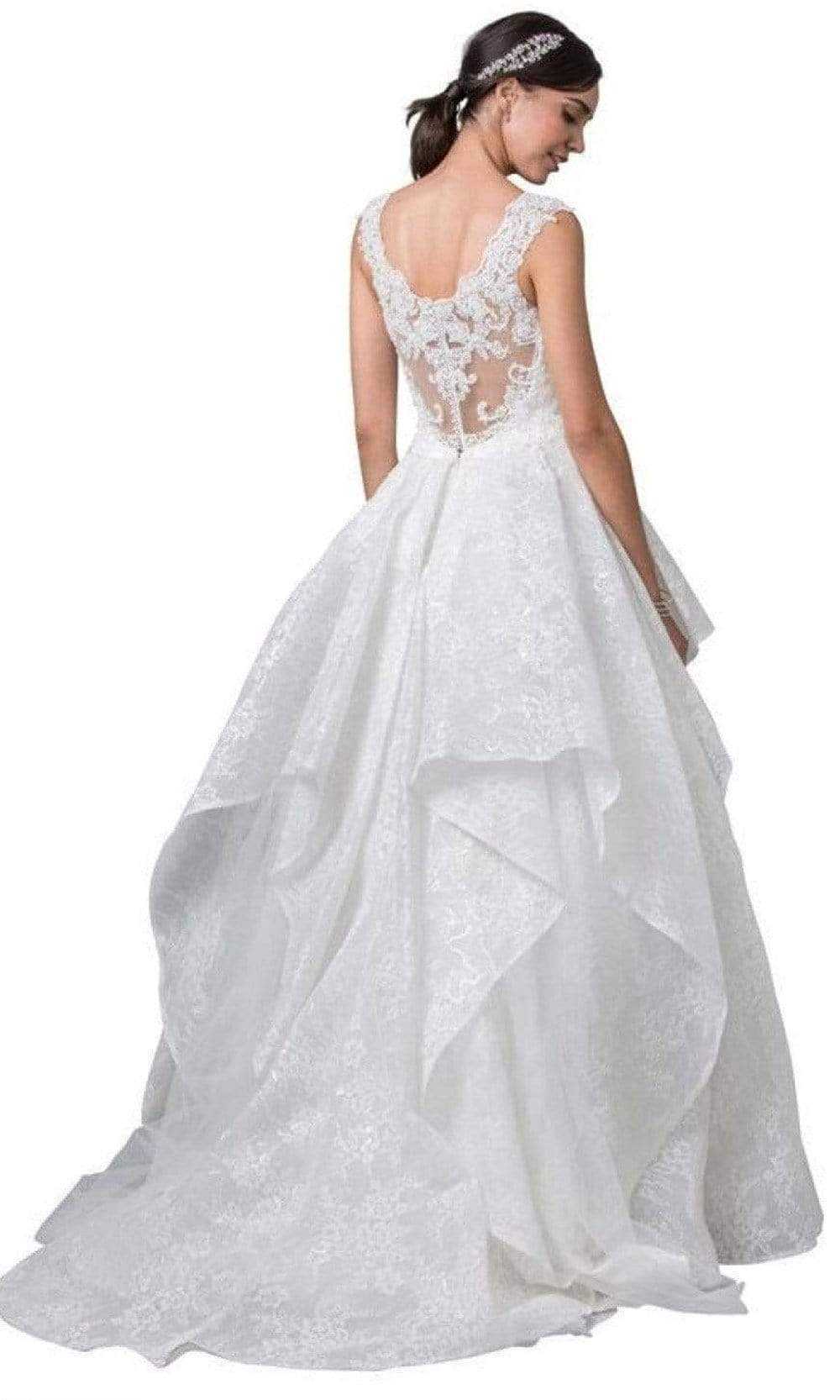 Aspeed Bridal, Aspeed Bridal - W2375 Lace Floral Layered Wedding Dress