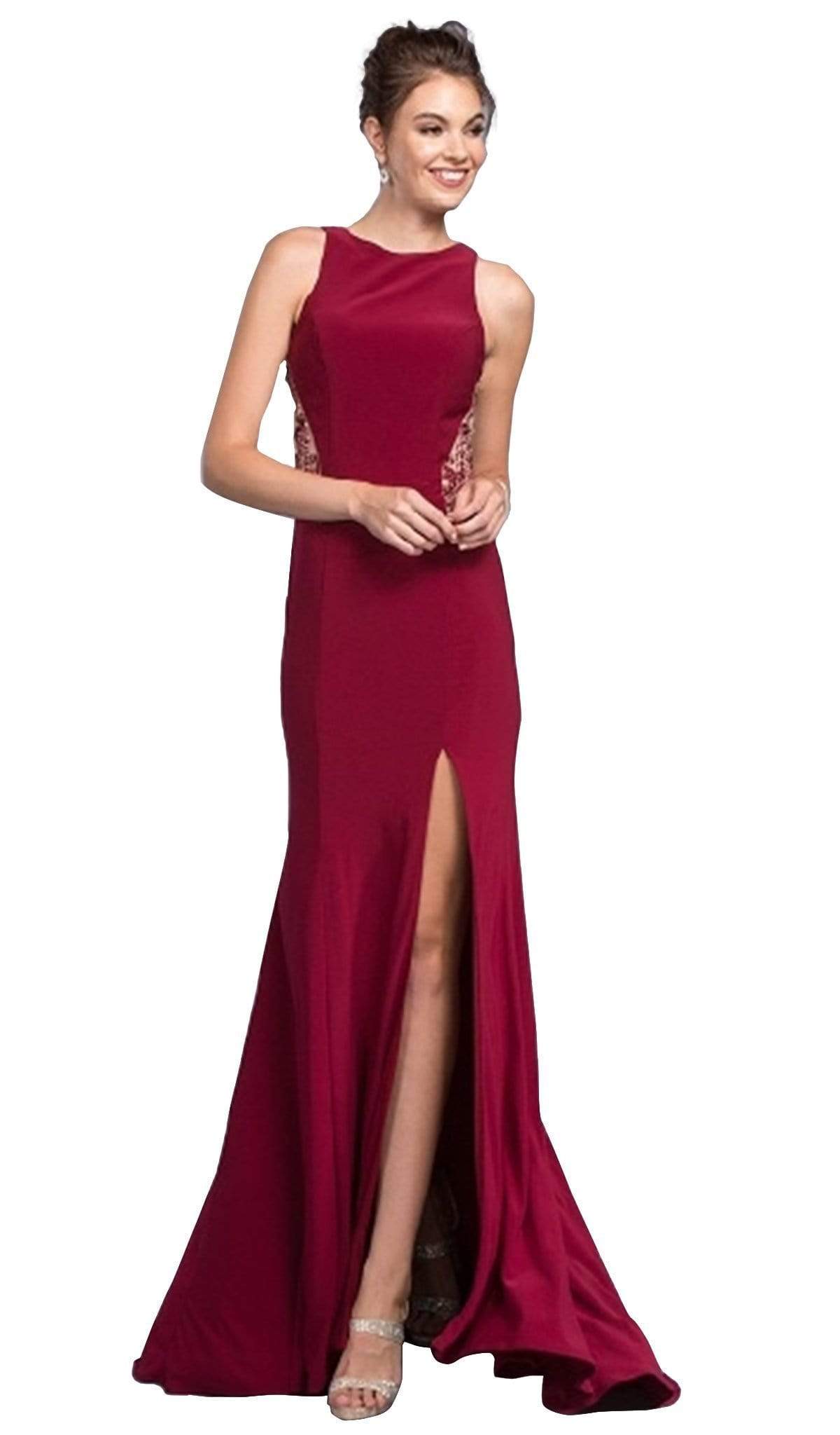 Aspeed Design, Aspeed Design - Bedazzled Bateau Fitted Prom Dress