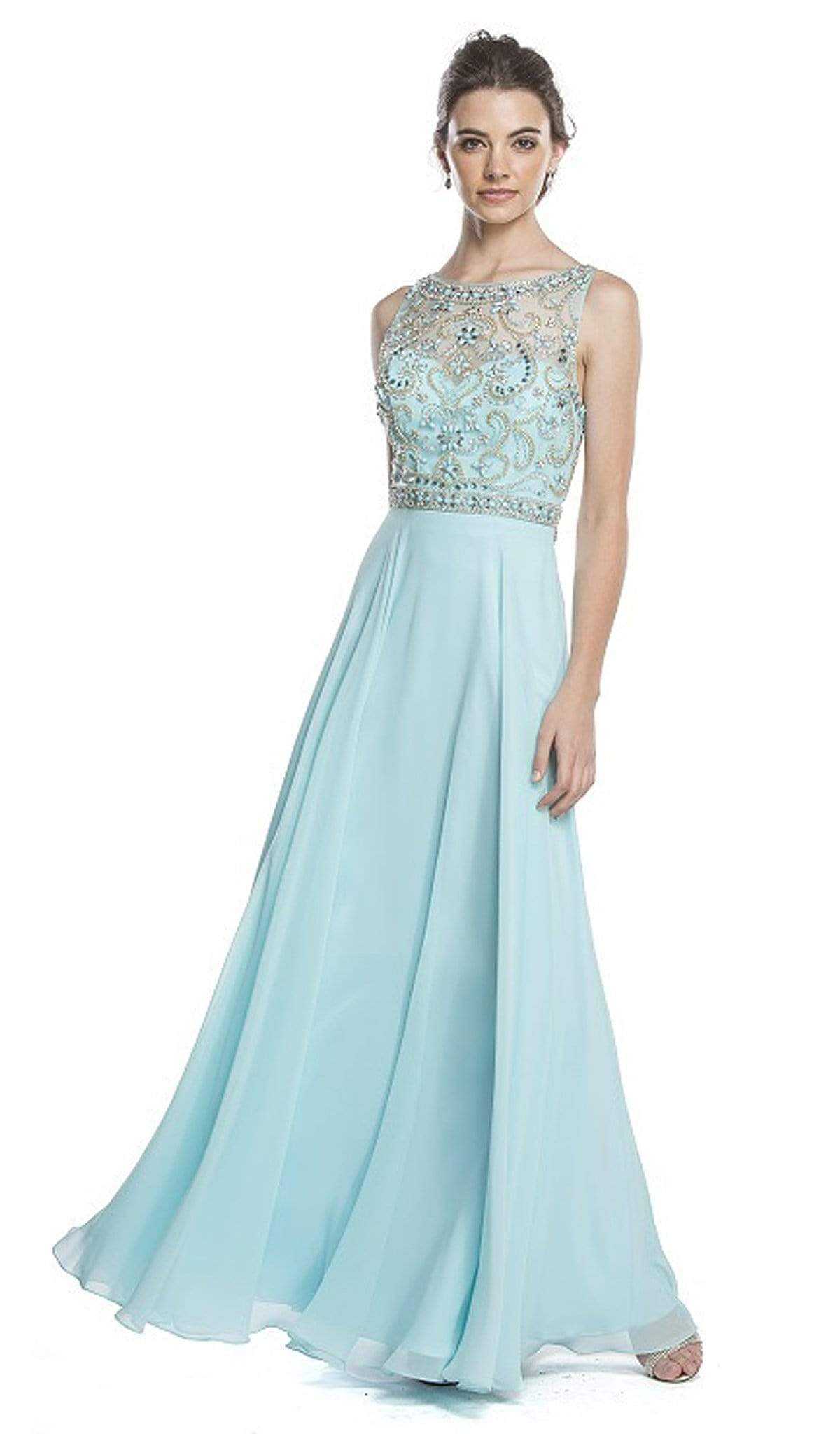 Aspeed Design, Aspeed Design - Embellished Sleeveless A-Line Evening Dress