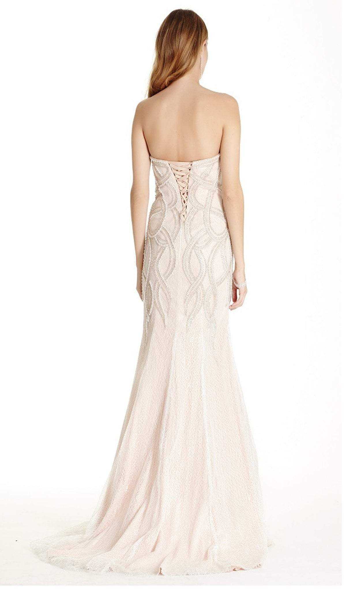 Aspeed Design, Aspeed Design - Embellished Strapless Trumpet Prom Dress