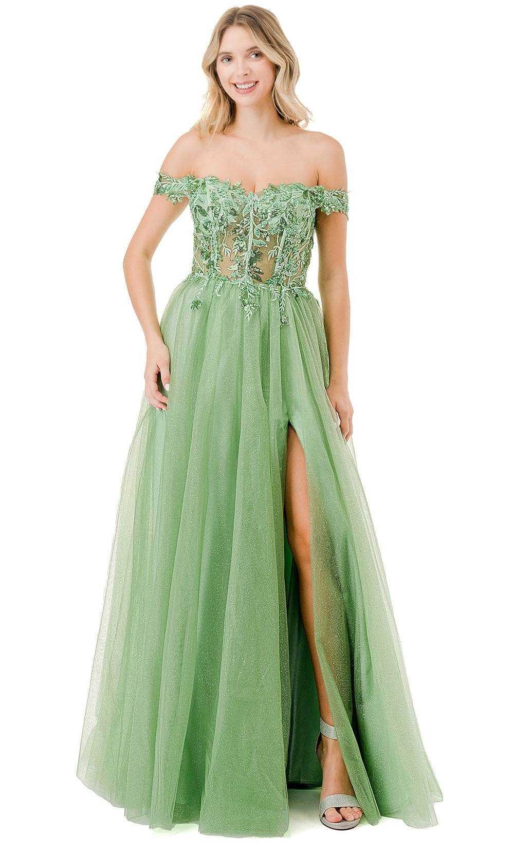 Aspeed Design, Aspeed Design L2837Y - Off Shoulder Embellished Prom Dress