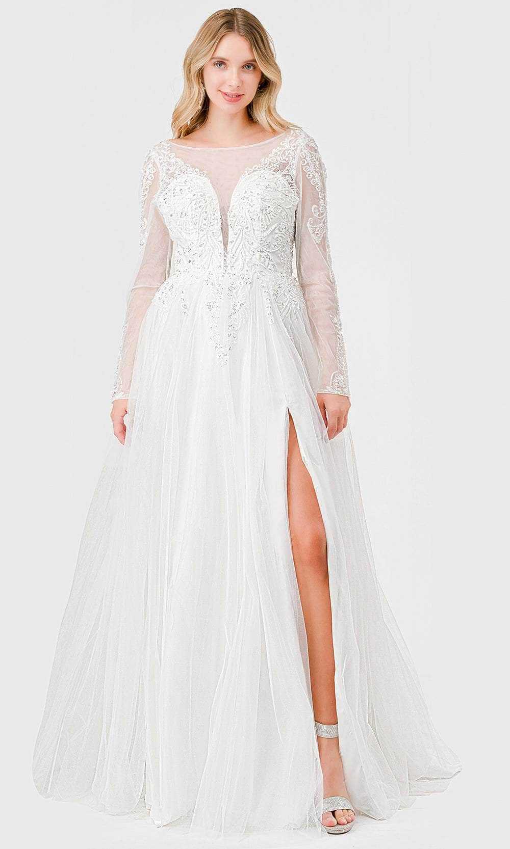 Aspeed Design, Aspeed Design MS0033 - Illusion Bateau Embellished Bridal Dress
