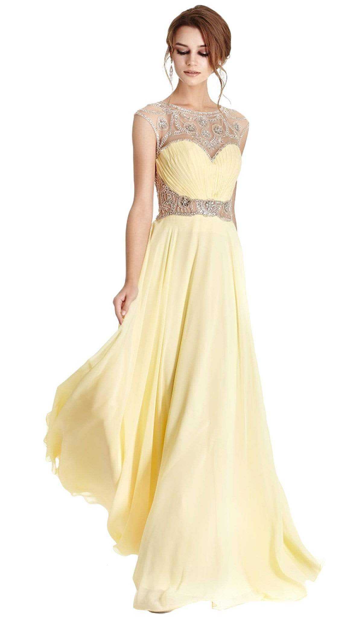 Aspeed Design, Aspeed Design - Ornate Illusion Bateau A-line Prom Dress
