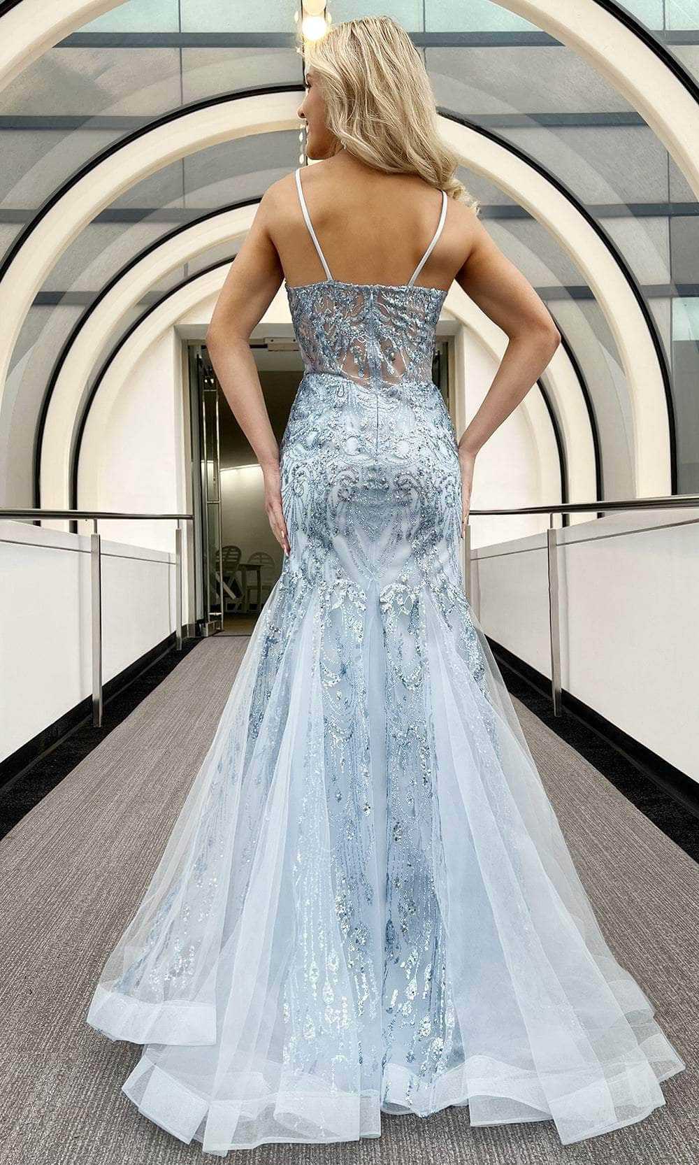 Blush by Alexia Designs, Blush by Alexia Designs 12115 - Glitter Print Trumpet Prom Dress